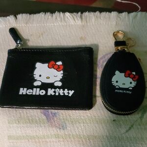 Hello Kitty Black Coin Purse and Keychain Set